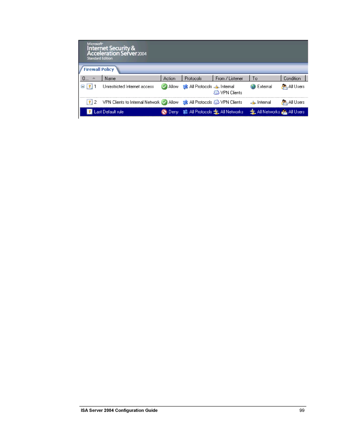 Microsoft manual ISA Server 2004 Configuration Guide 