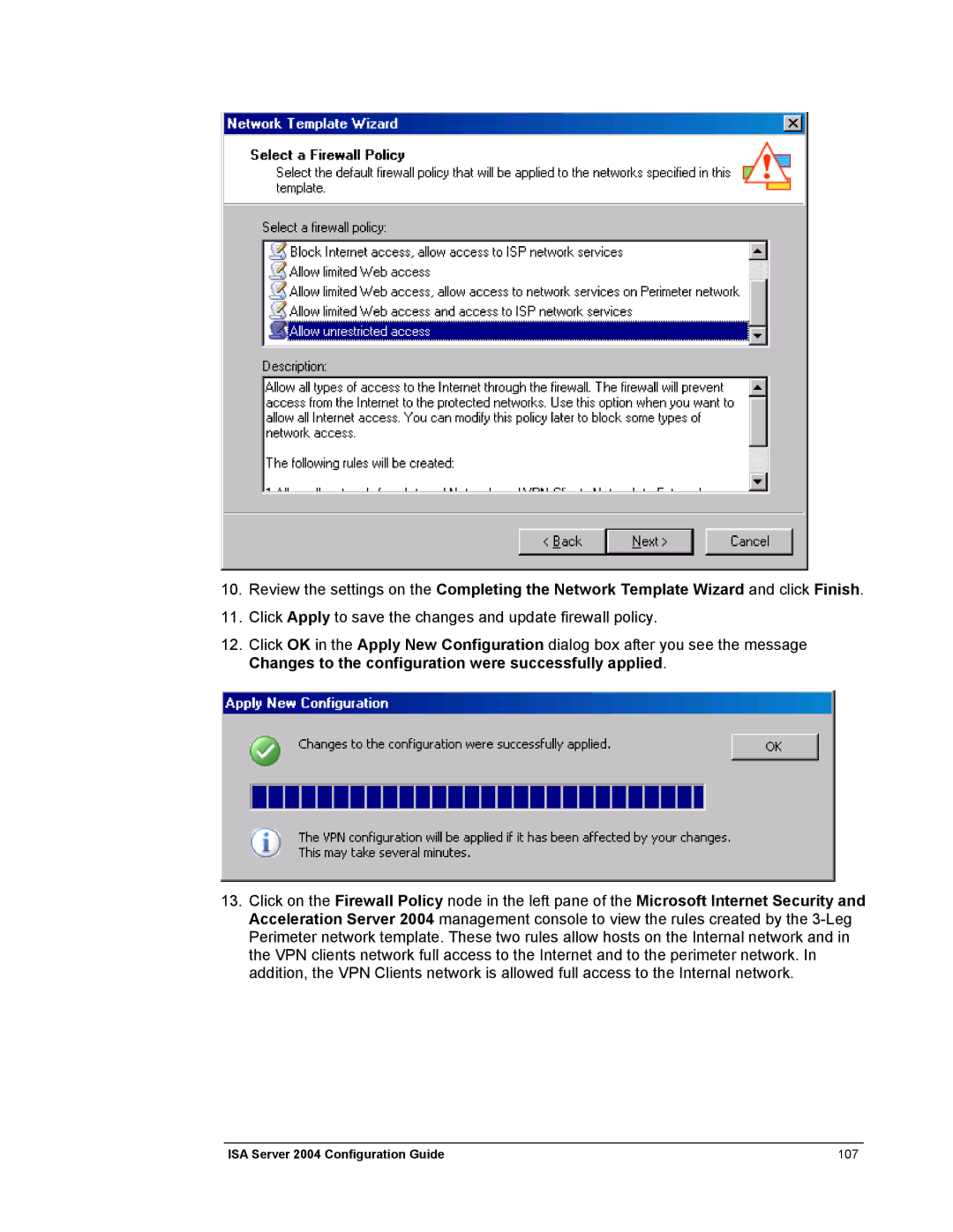 Microsoft manual ISA Server 2004 Configuration Guide 107 