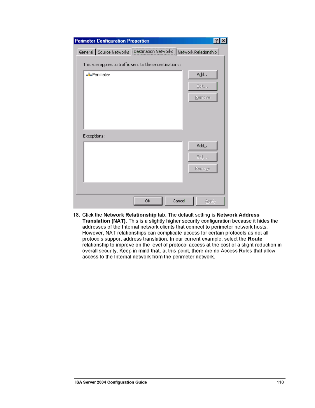 Microsoft manual ISA Server 2004 Configuration Guide 110 