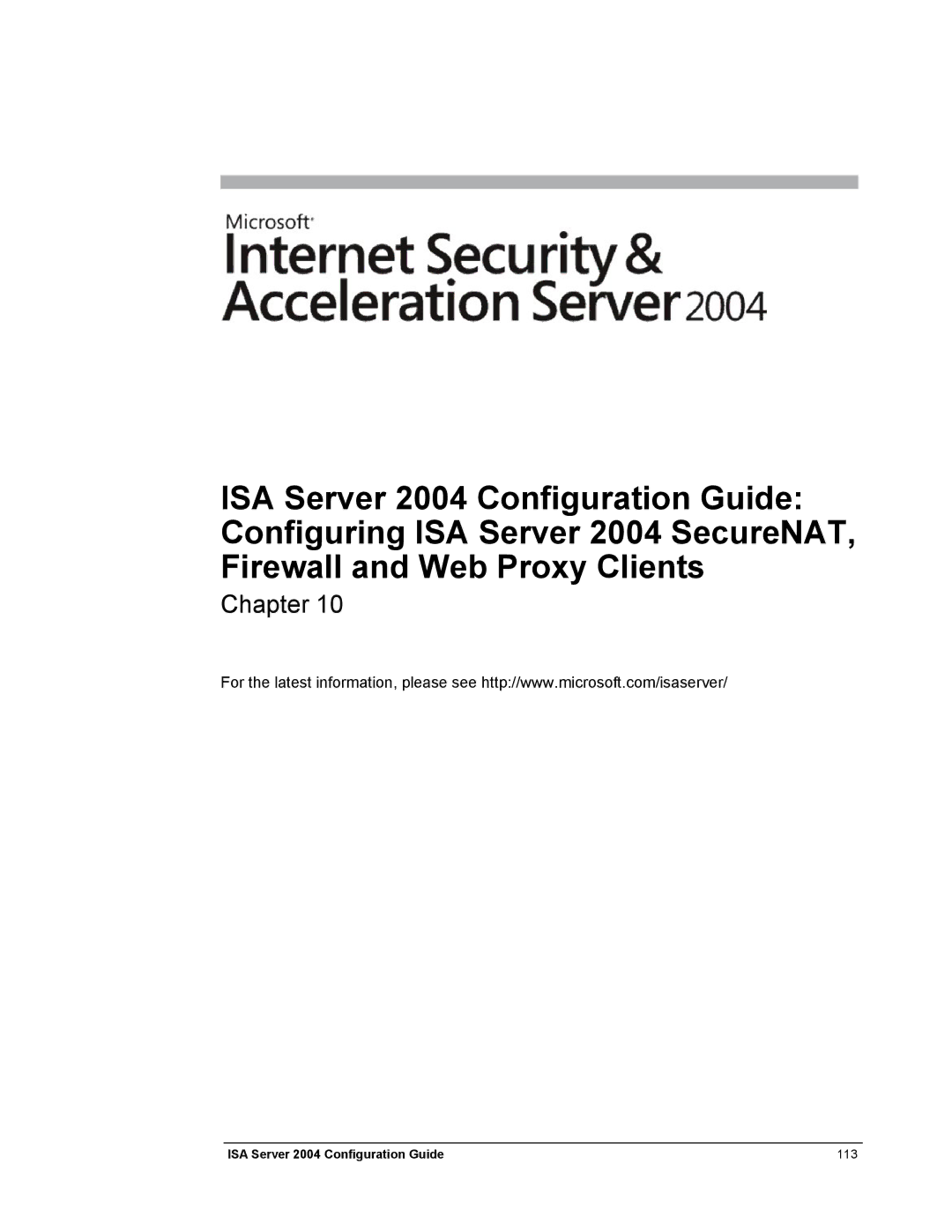 Microsoft manual ISA Server 2004 Configuration Guide 113 