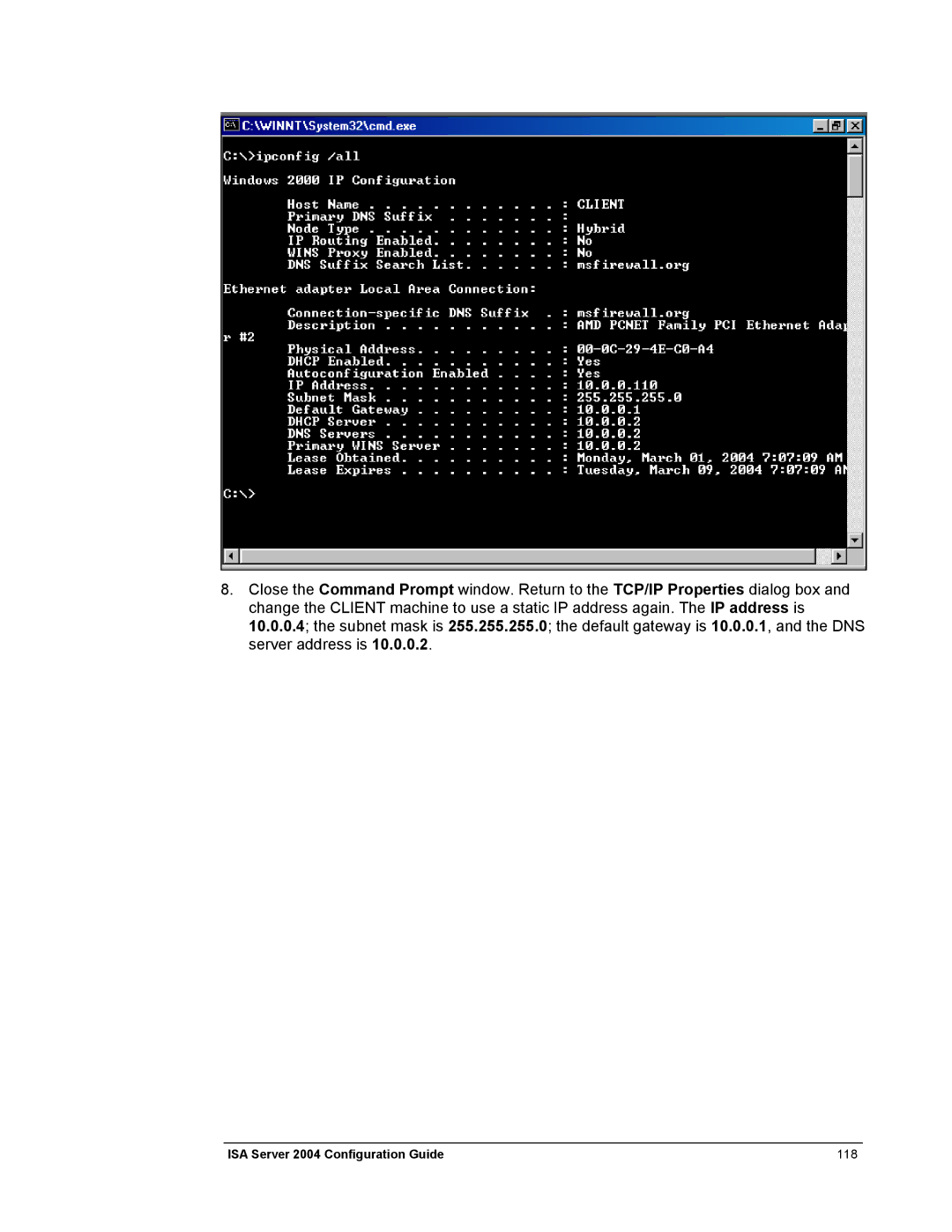 Microsoft manual ISA Server 2004 Configuration Guide 118 