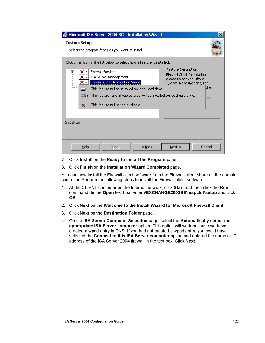Microsoft manual ISA Server 2004 Configuration Guide 122 