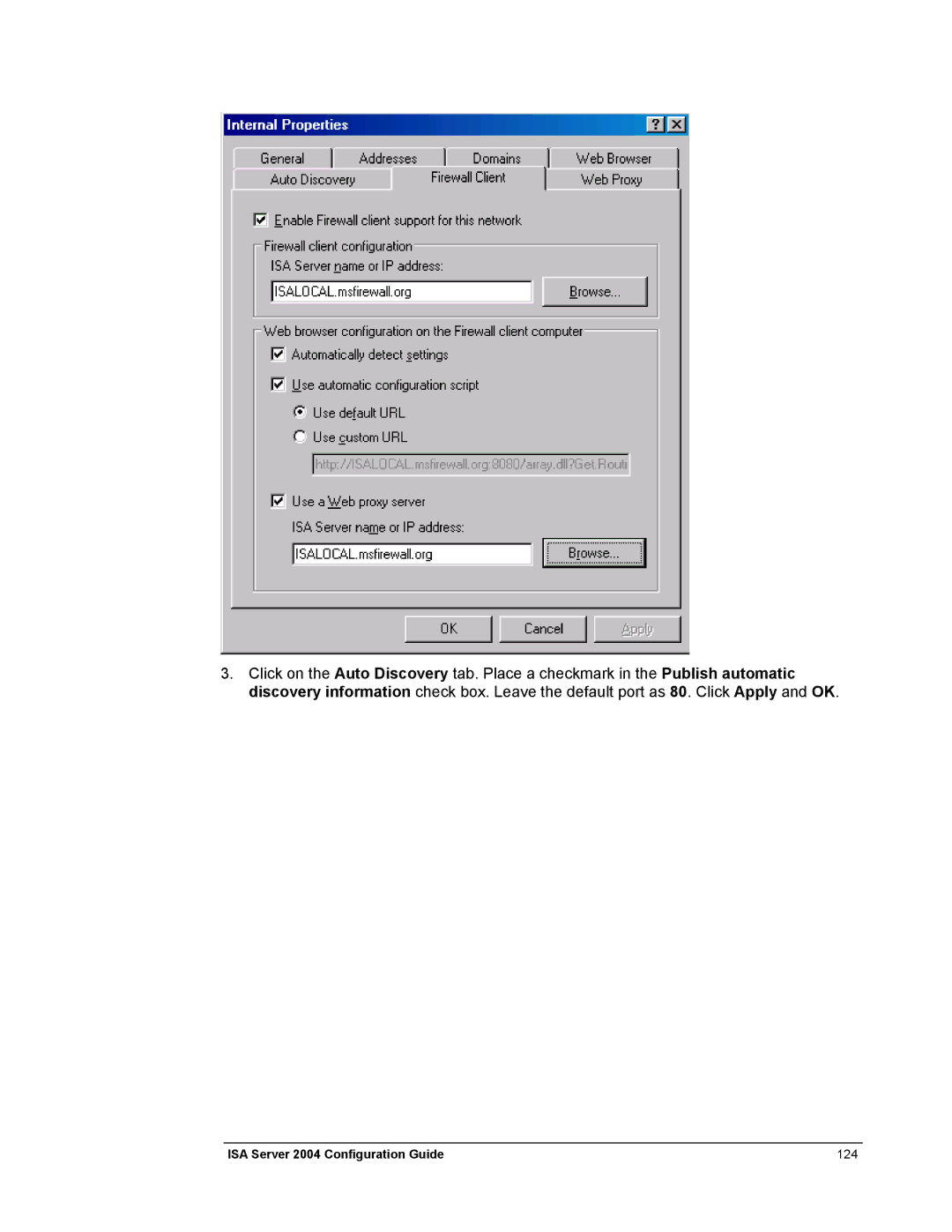 Microsoft manual ISA Server 2004 Configuration Guide 124 