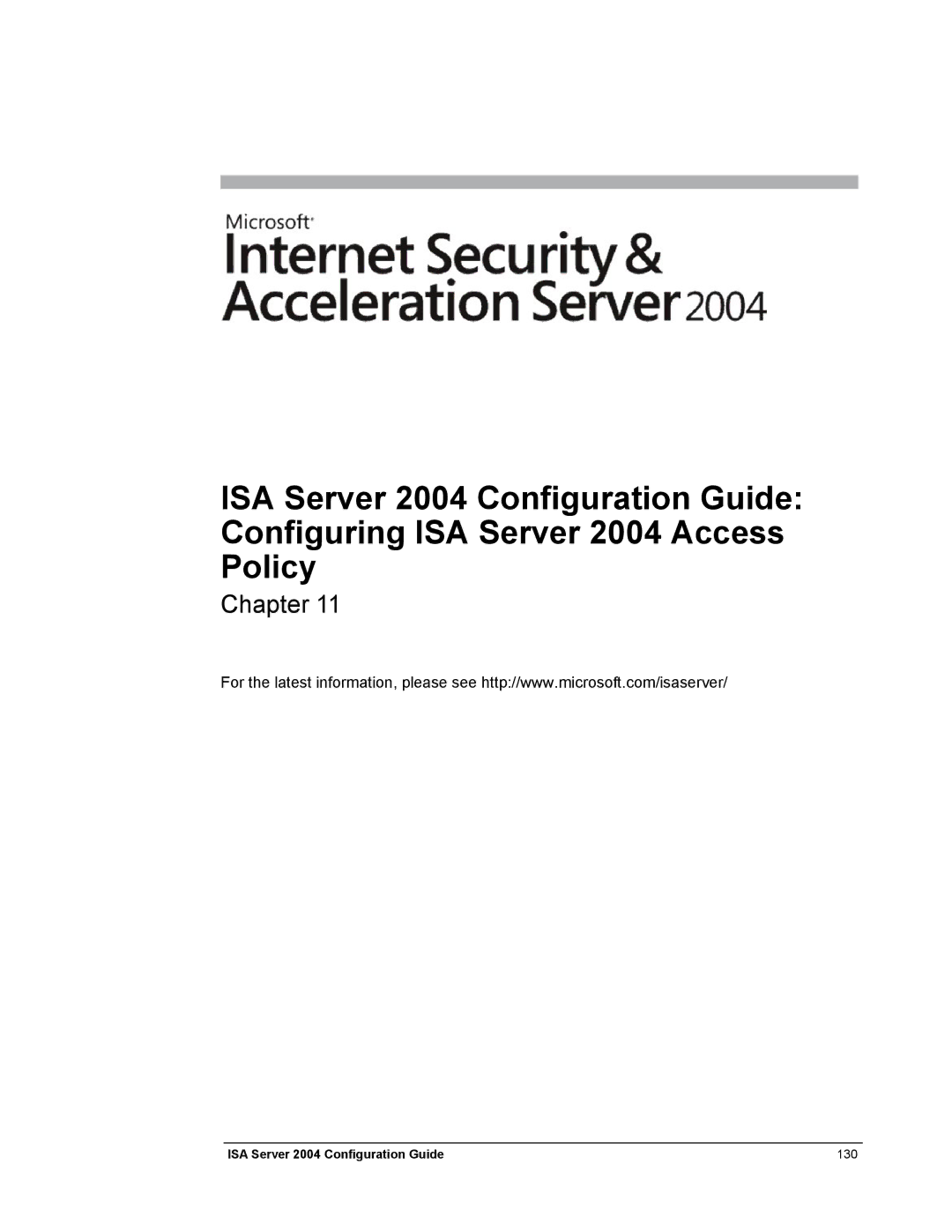 Microsoft manual ISA Server 2004 Configuration Guide 130 