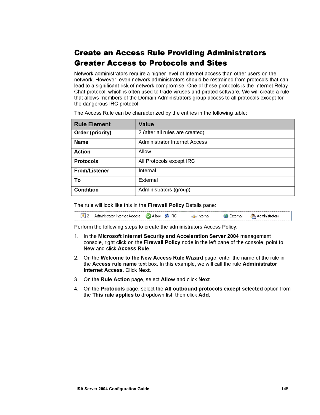 Microsoft manual ISA Server 2004 Configuration Guide 145 