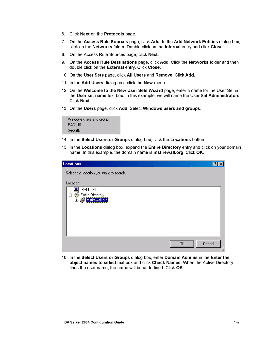 Microsoft manual ISA Server 2004 Configuration Guide 147 