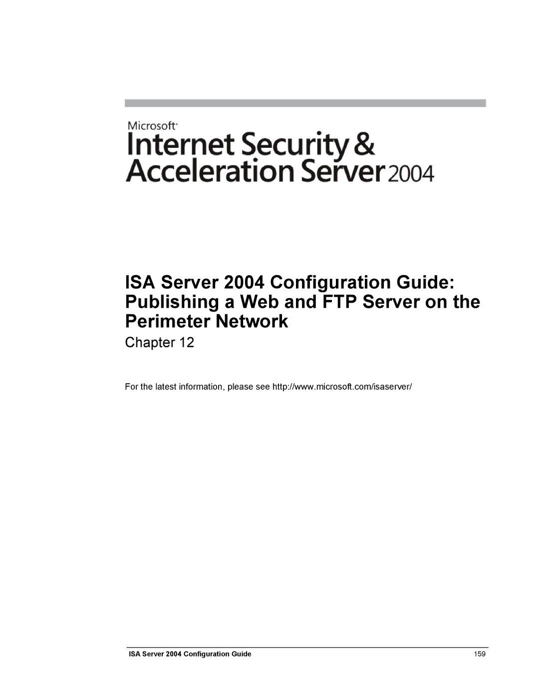 Microsoft manual ISA Server 2004 Configuration Guide 159 