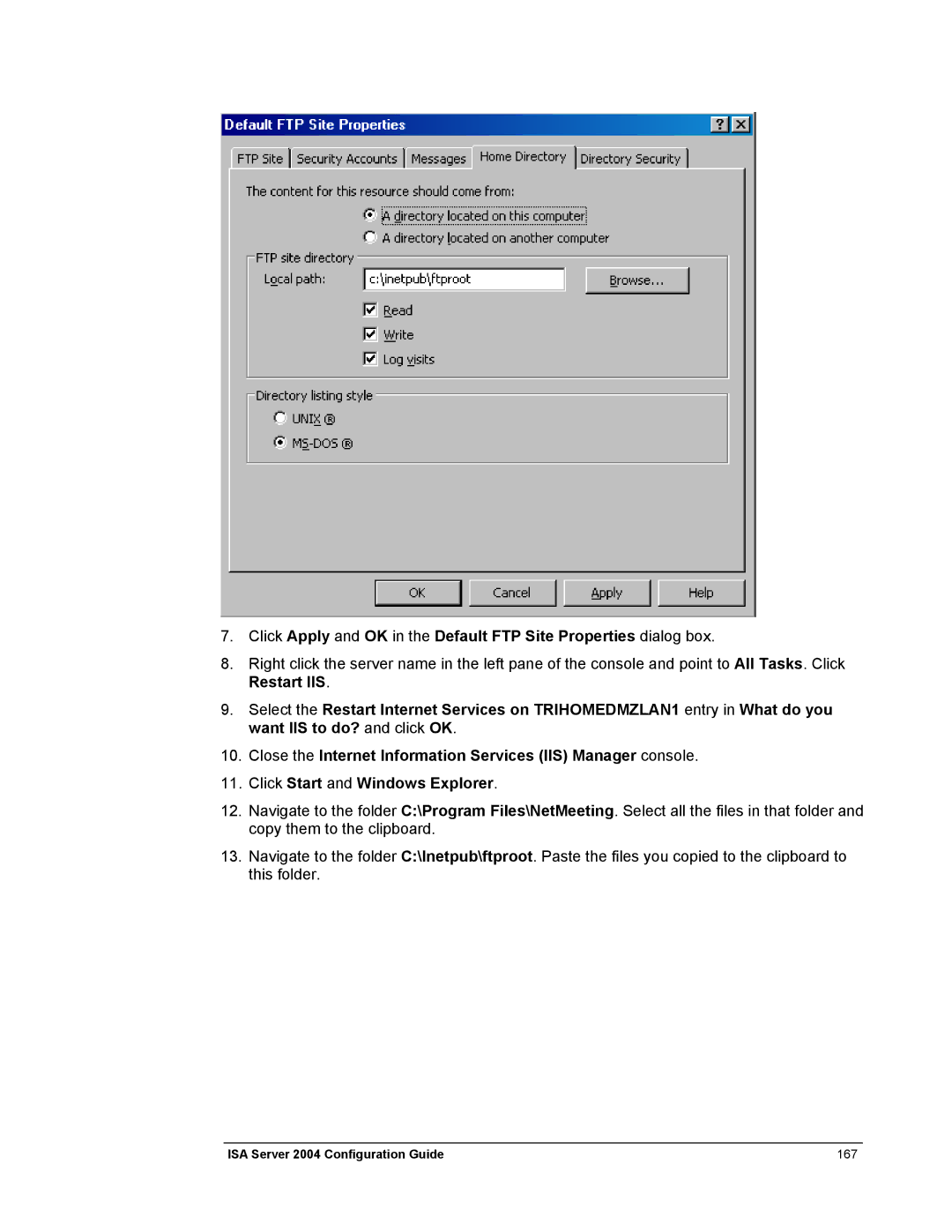 Microsoft manual ISA Server 2004 Configuration Guide 167 