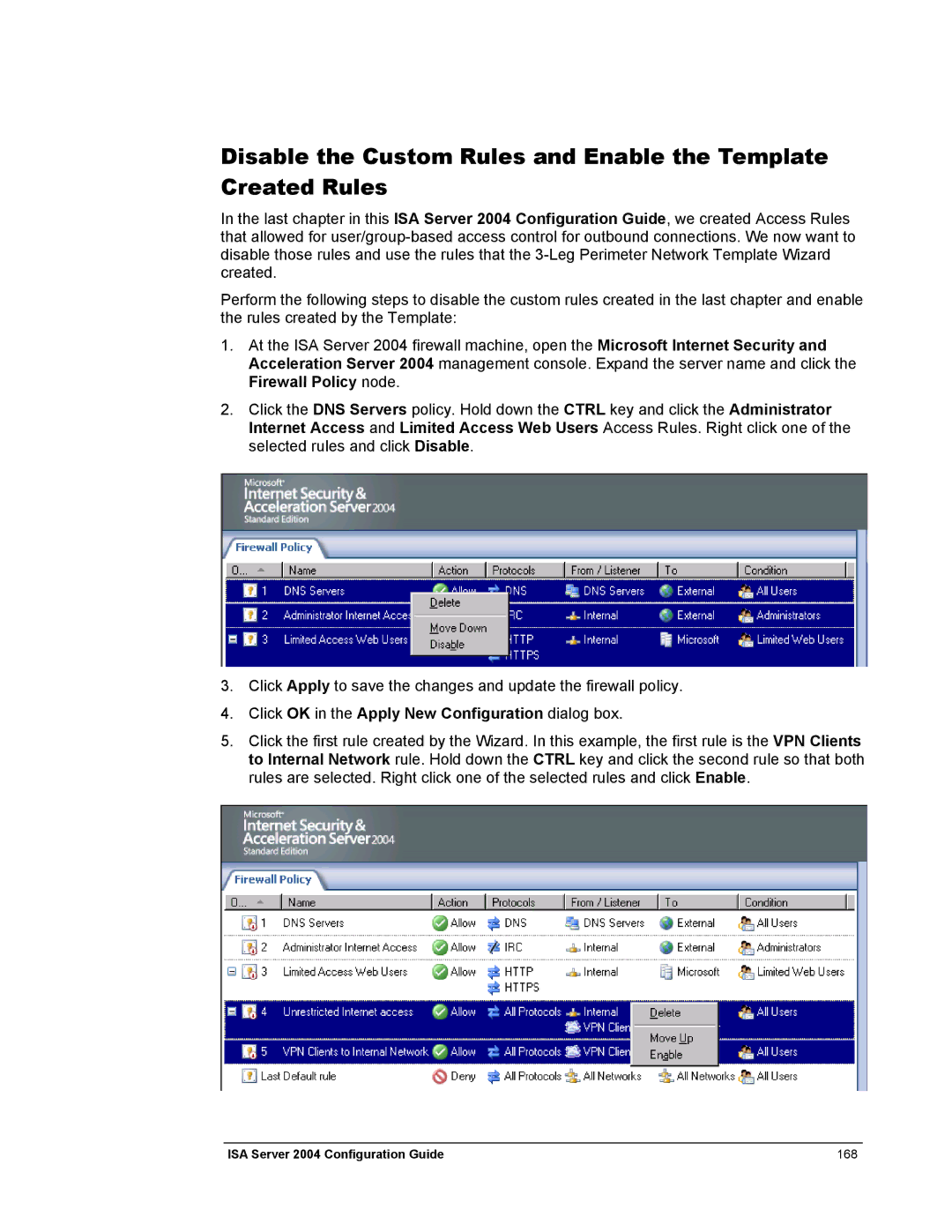 Microsoft manual ISA Server 2004 Configuration Guide 168 