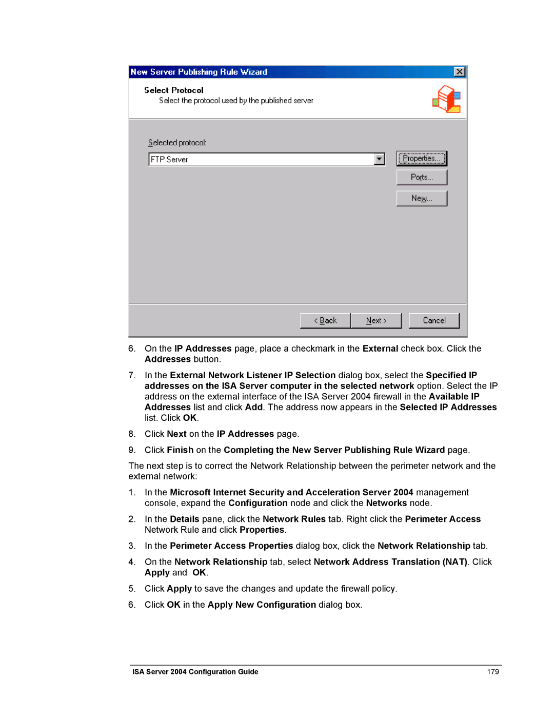 Microsoft manual ISA Server 2004 Configuration Guide 179 