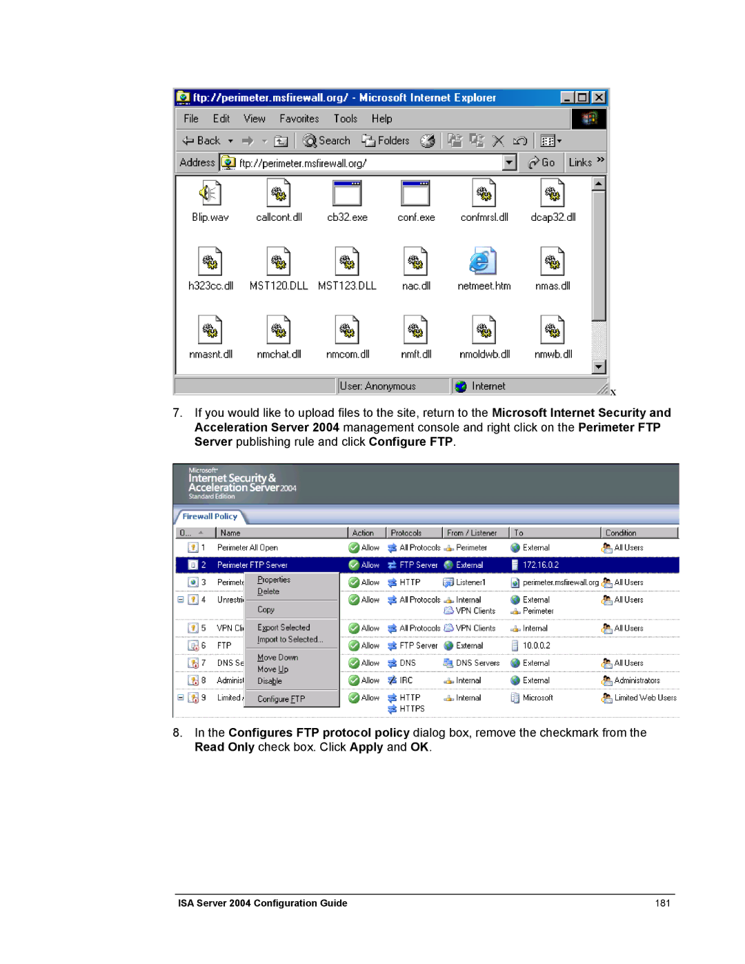 Microsoft manual ISA Server 2004 Configuration Guide 181 