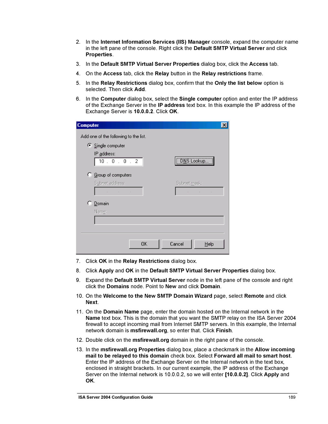 Microsoft manual ISA Server 2004 Configuration Guide 189 