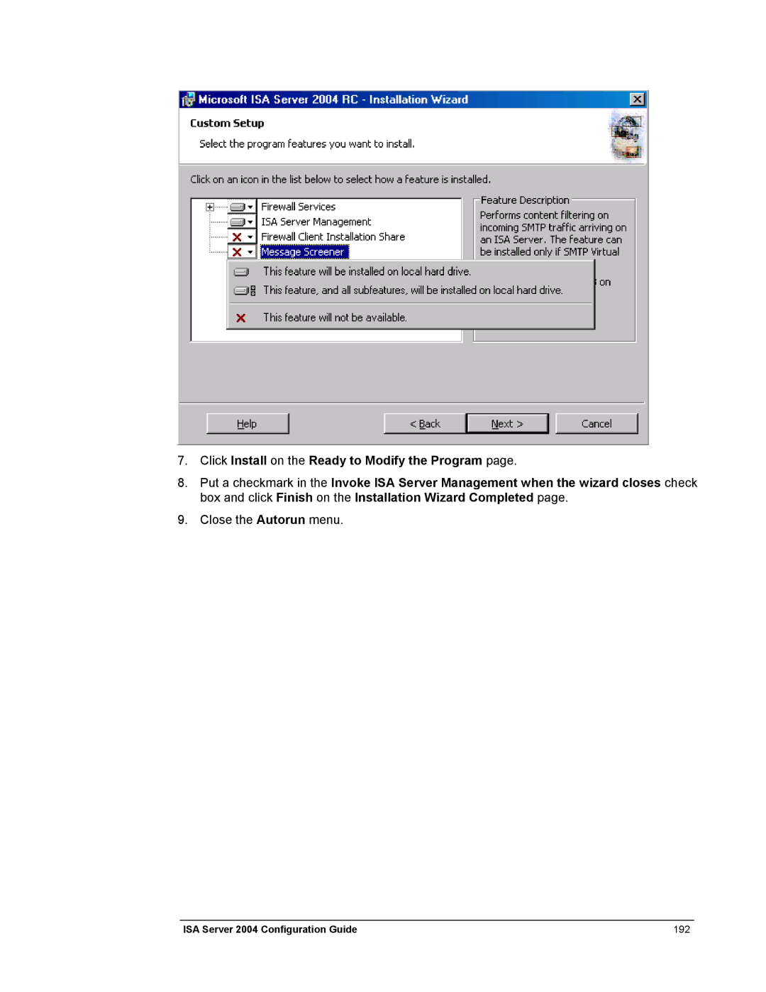 Microsoft 2004 manual Close the Autorun menu 