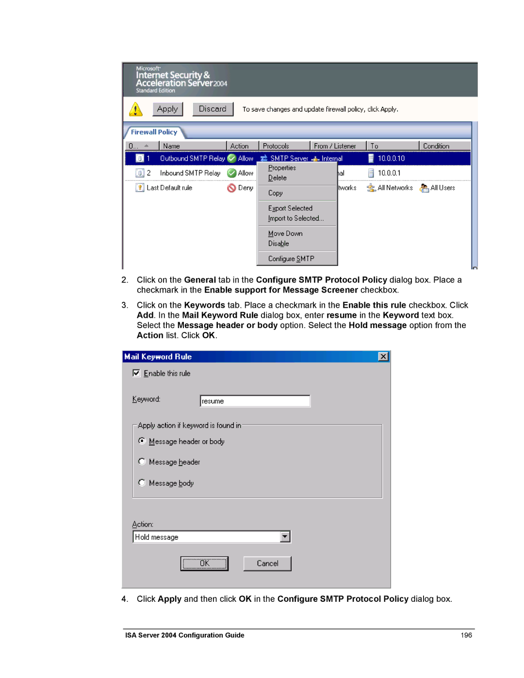 Microsoft manual ISA Server 2004 Configuration Guide 196 