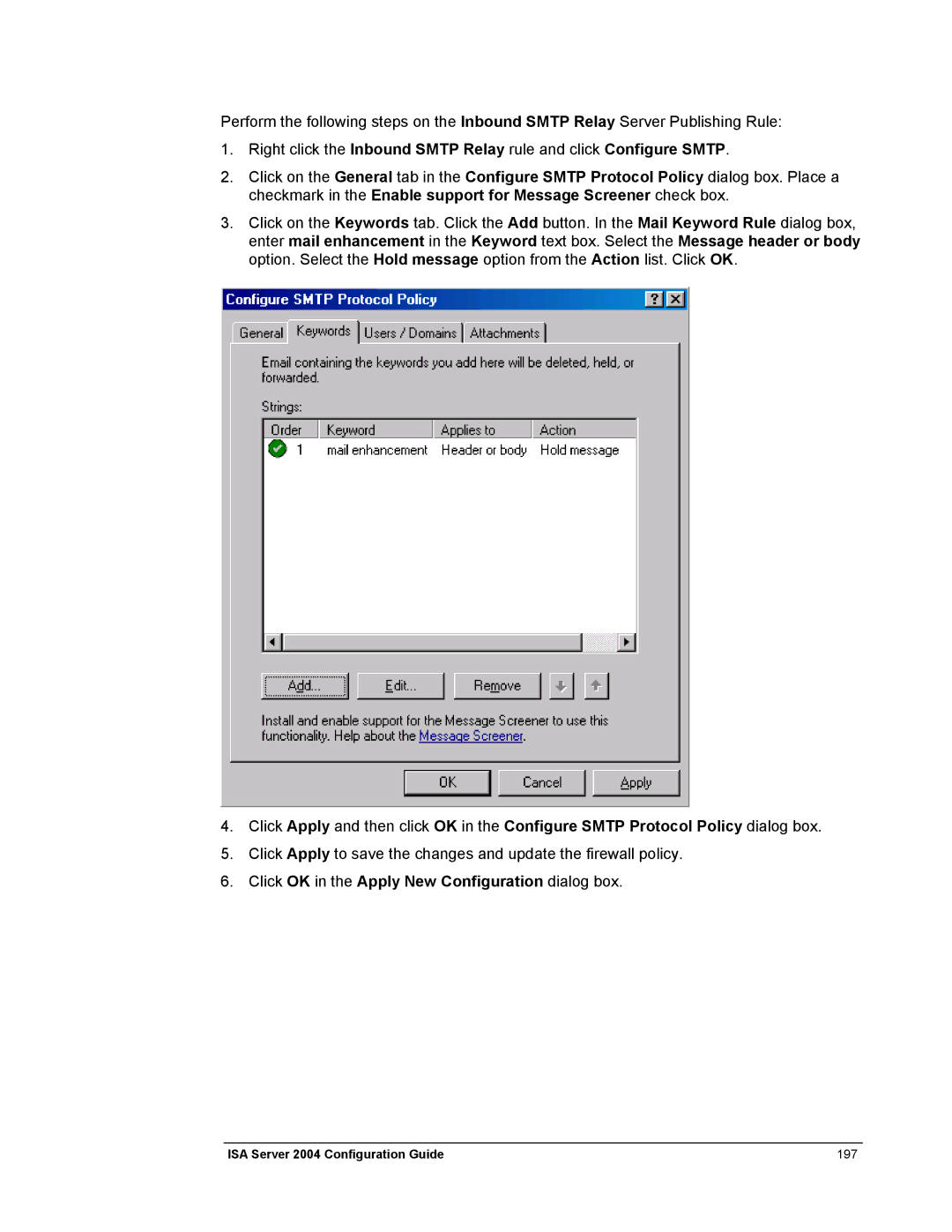 Microsoft manual ISA Server 2004 Configuration Guide 197 