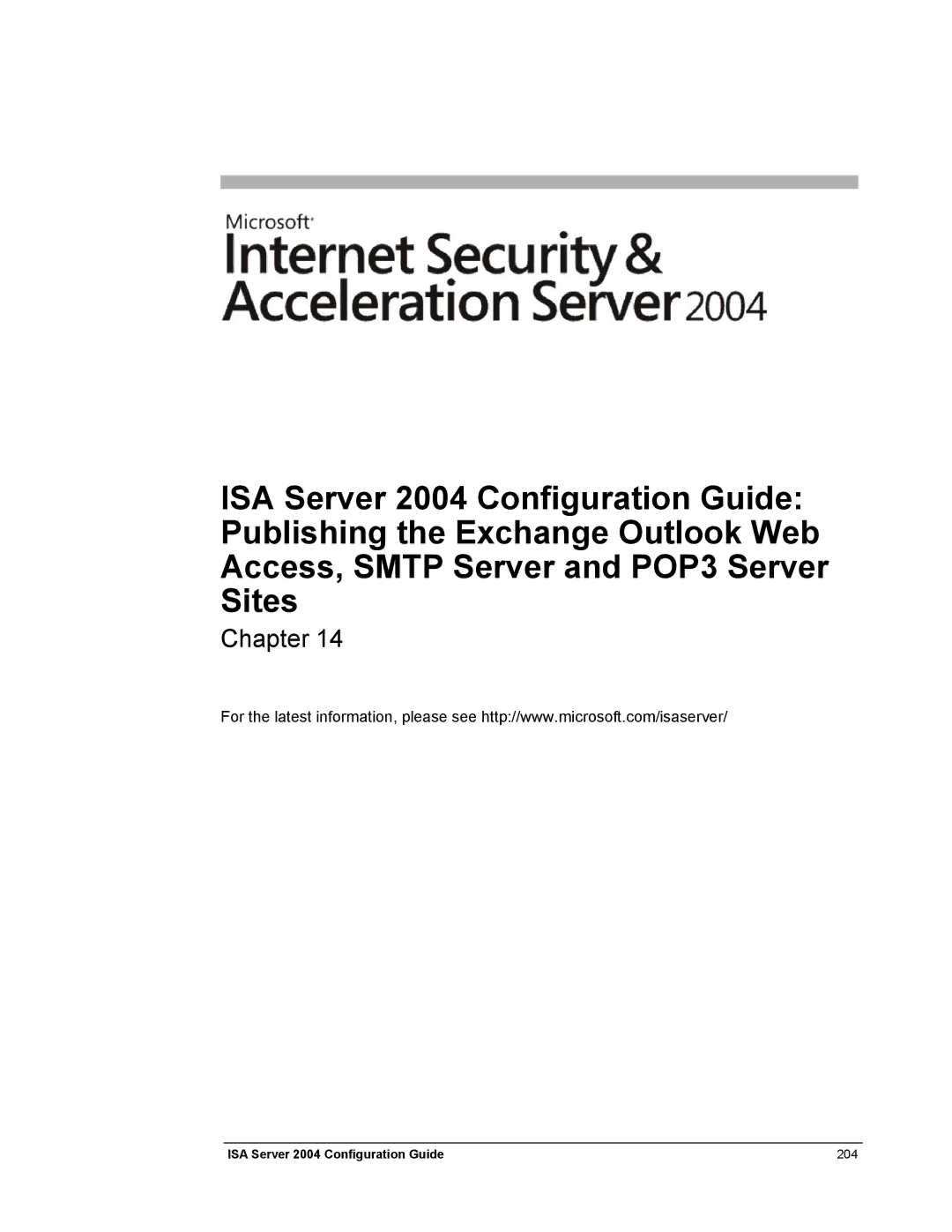 Microsoft manual ISA Server 2004 Configuration Guide 204 