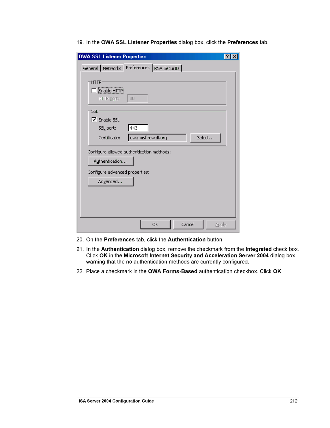 Microsoft manual ISA Server 2004 Configuration Guide 212 