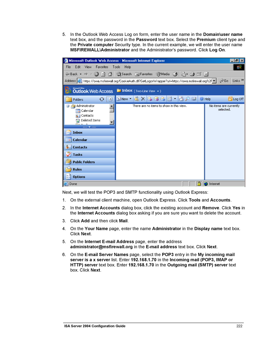 Microsoft manual ISA Server 2004 Configuration Guide 222 