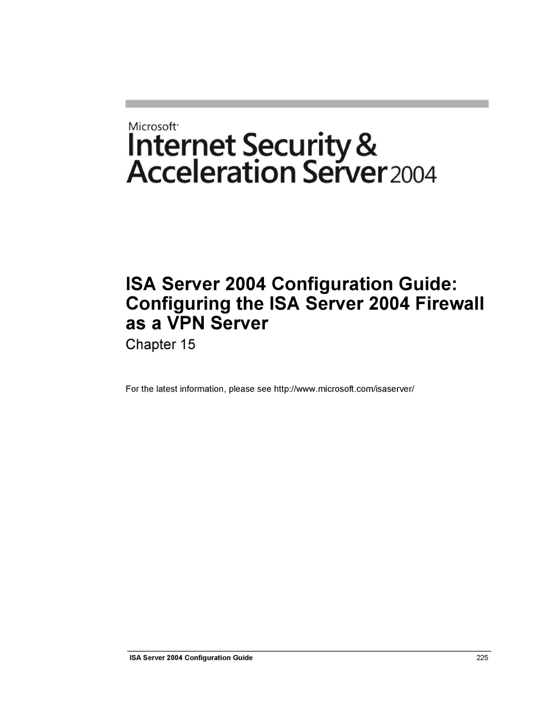 Microsoft manual ISA Server 2004 Configuration Guide 225 