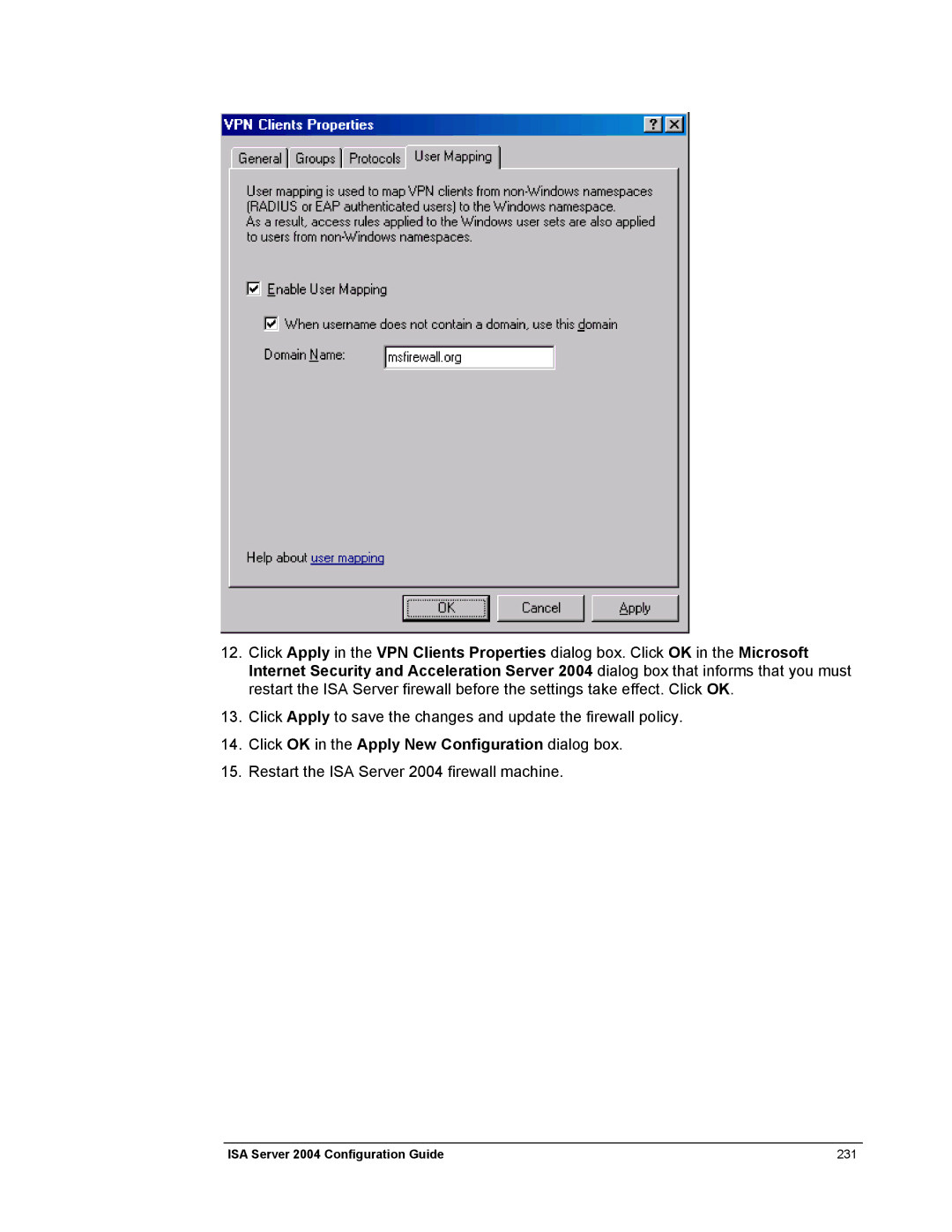 Microsoft manual Restart the ISA Server 2004 firewall machine 