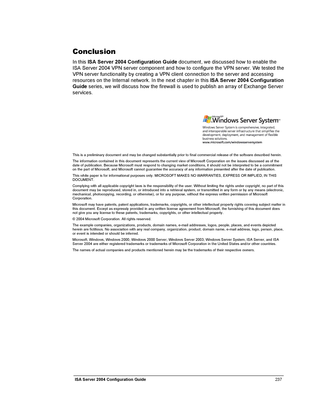 Microsoft manual ISA Server 2004 Configuration Guide 237 