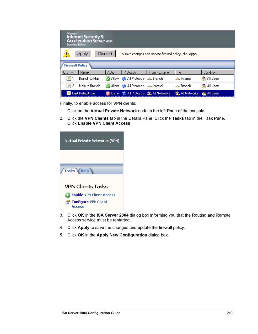 Microsoft manual ISA Server 2004 Configuration Guide 249 