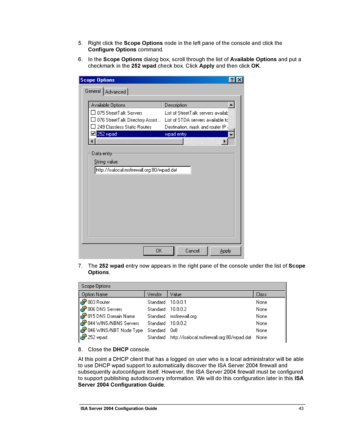 Microsoft manual ISA Server 2004 Configuration Guide 