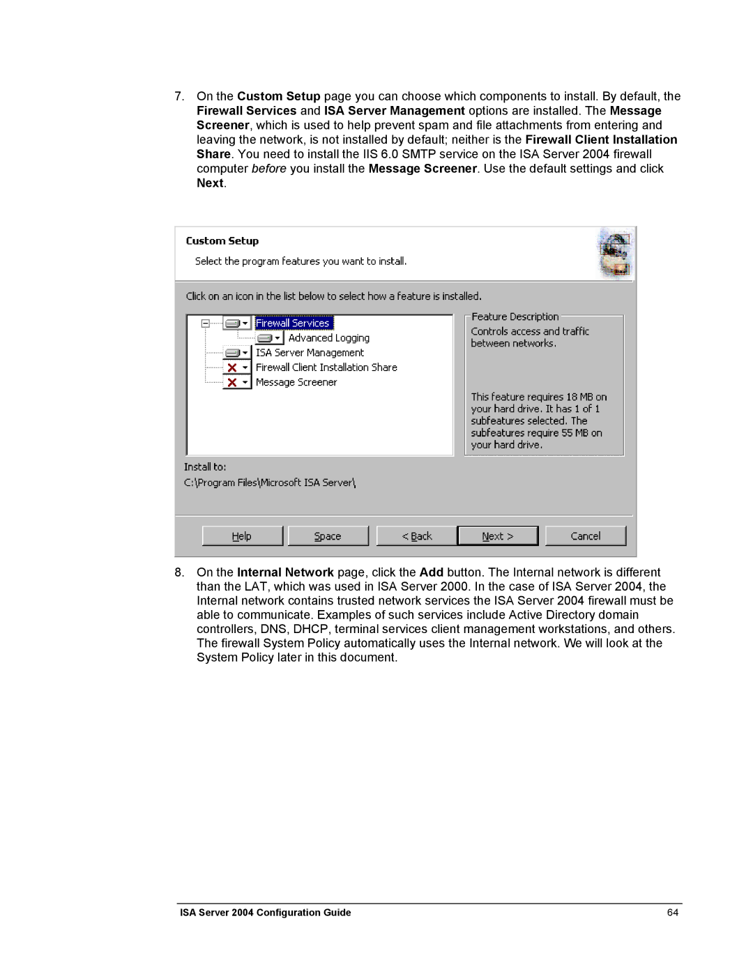 Microsoft manual ISA Server 2004 Configuration Guide 