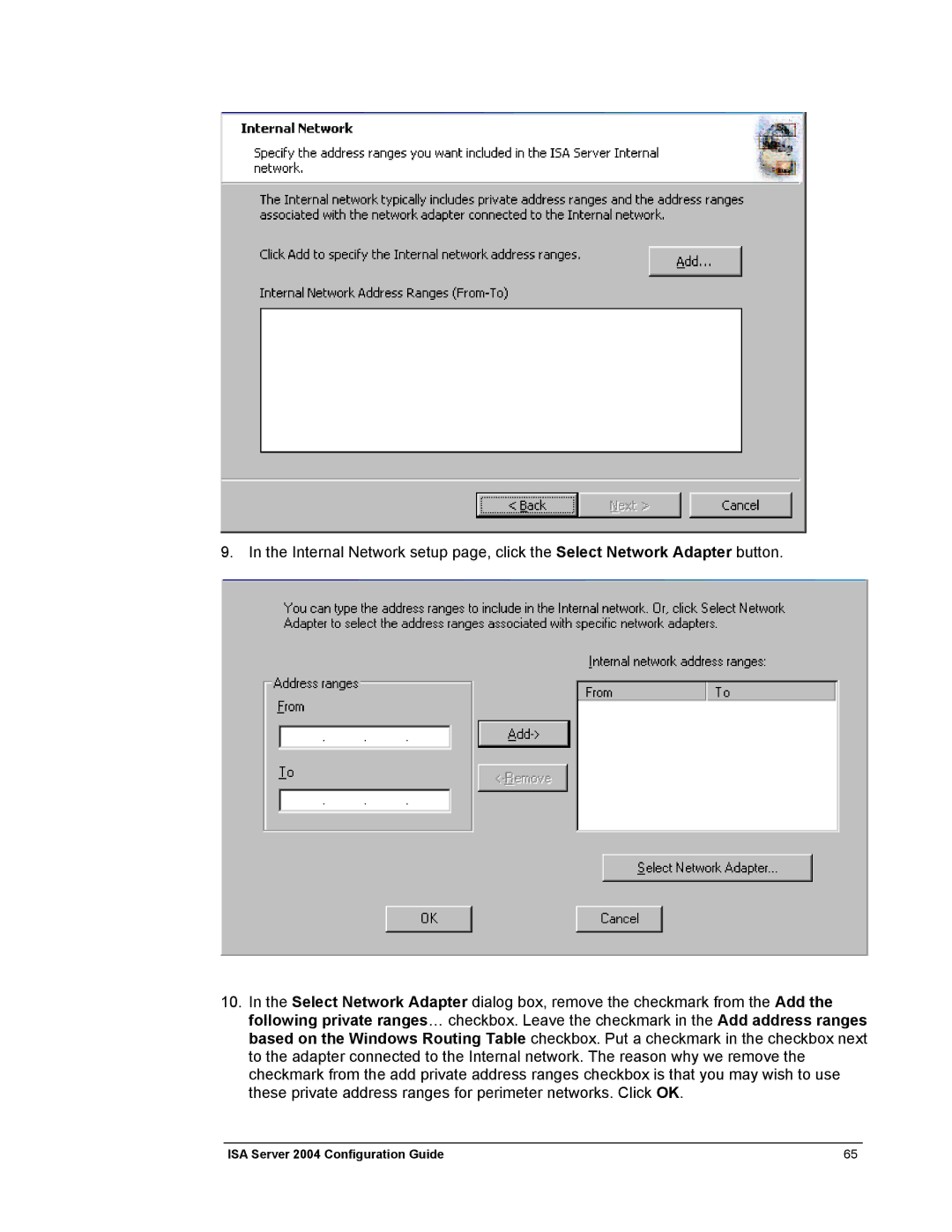 Microsoft manual ISA Server 2004 Configuration Guide 