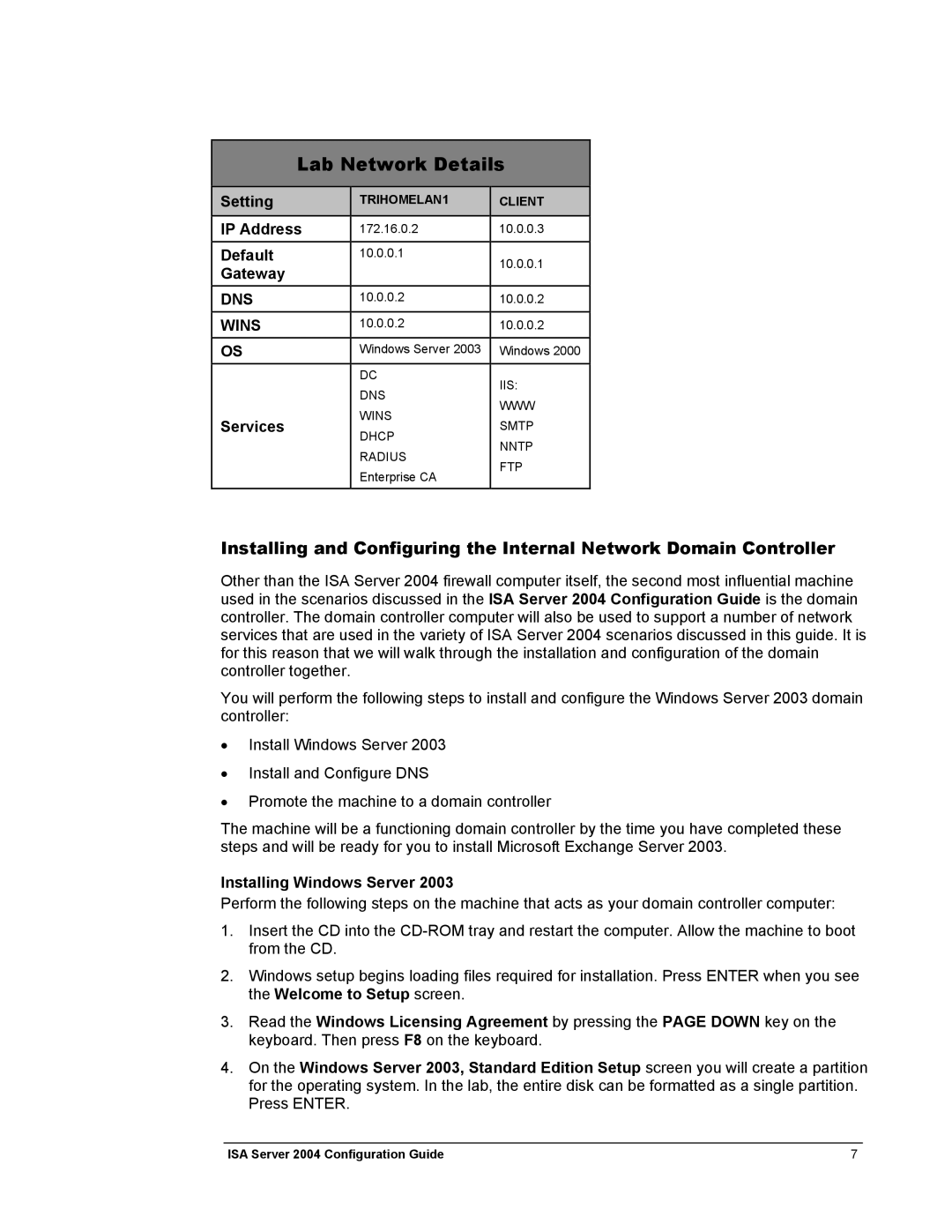 Microsoft 2004 manual Installing Windows Server 