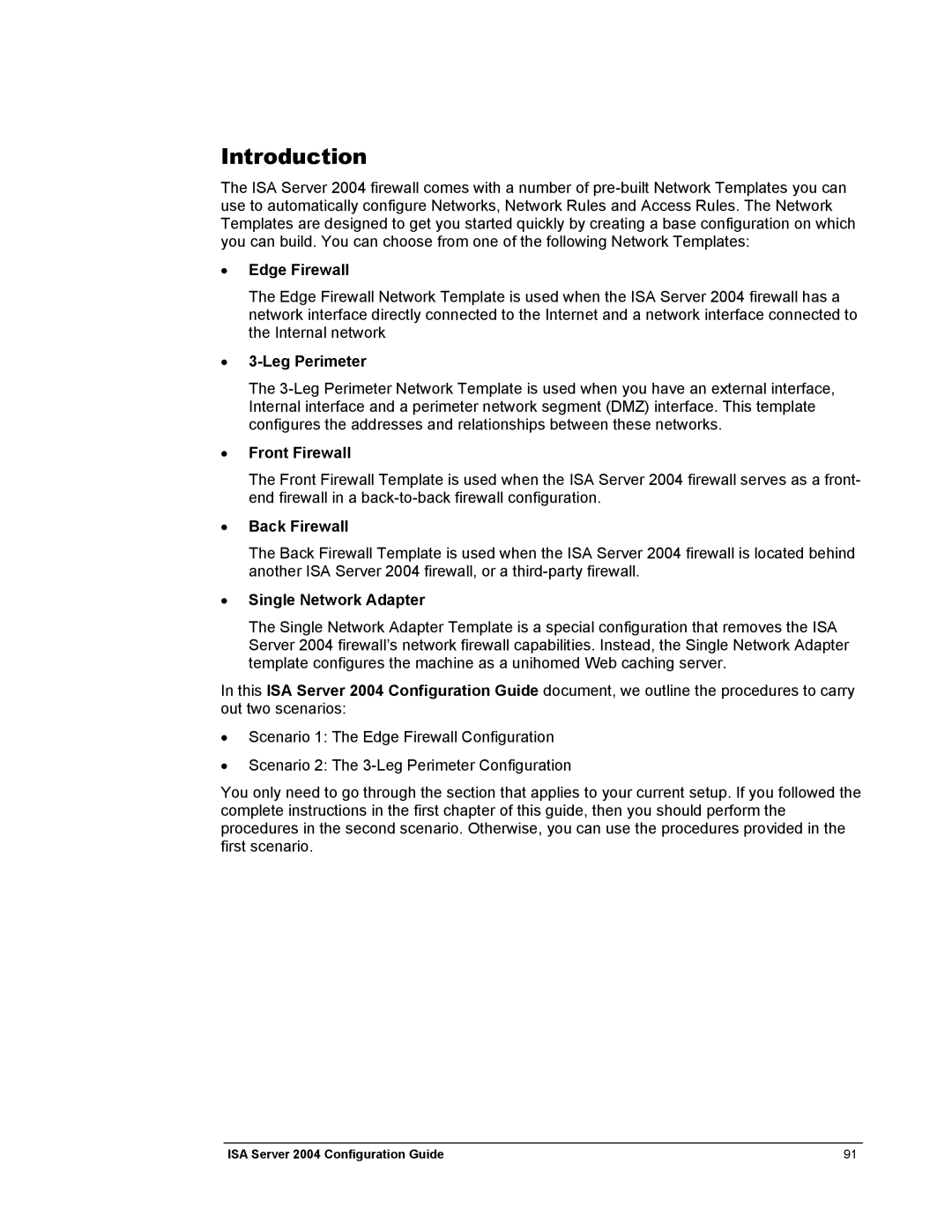 Microsoft 2004 manual Edge Firewall, Leg Perimeter, Front Firewall, Back Firewall, Single Network Adapter 