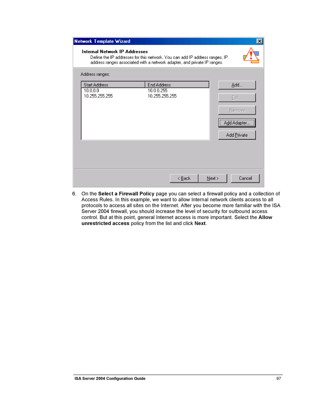 Microsoft manual ISA Server 2004 Configuration Guide 