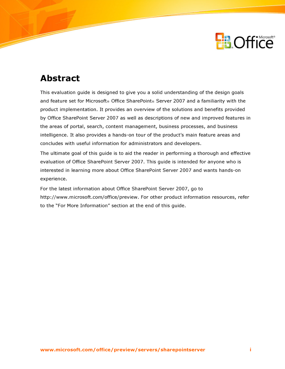 Microsoft 2007 manual Abstract 