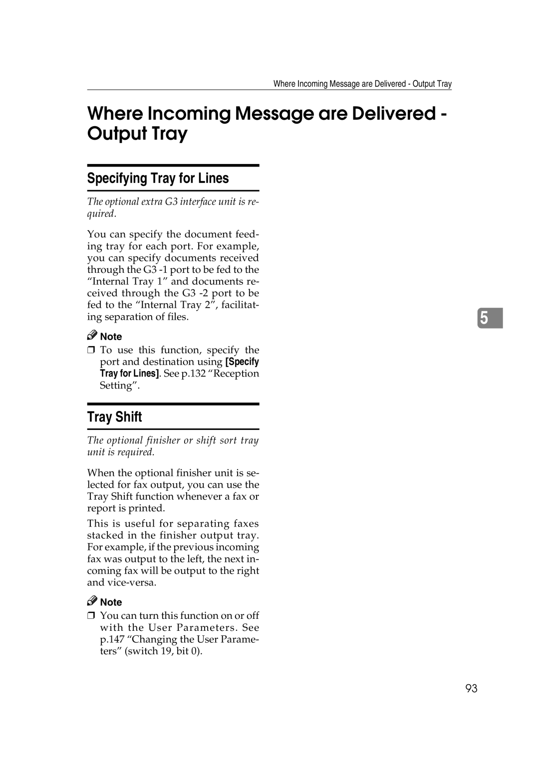 Microsoft 2045 appendix Where Incoming Message are Delivered Output Tray, Specifying Tray for Lines, Tray Shift 