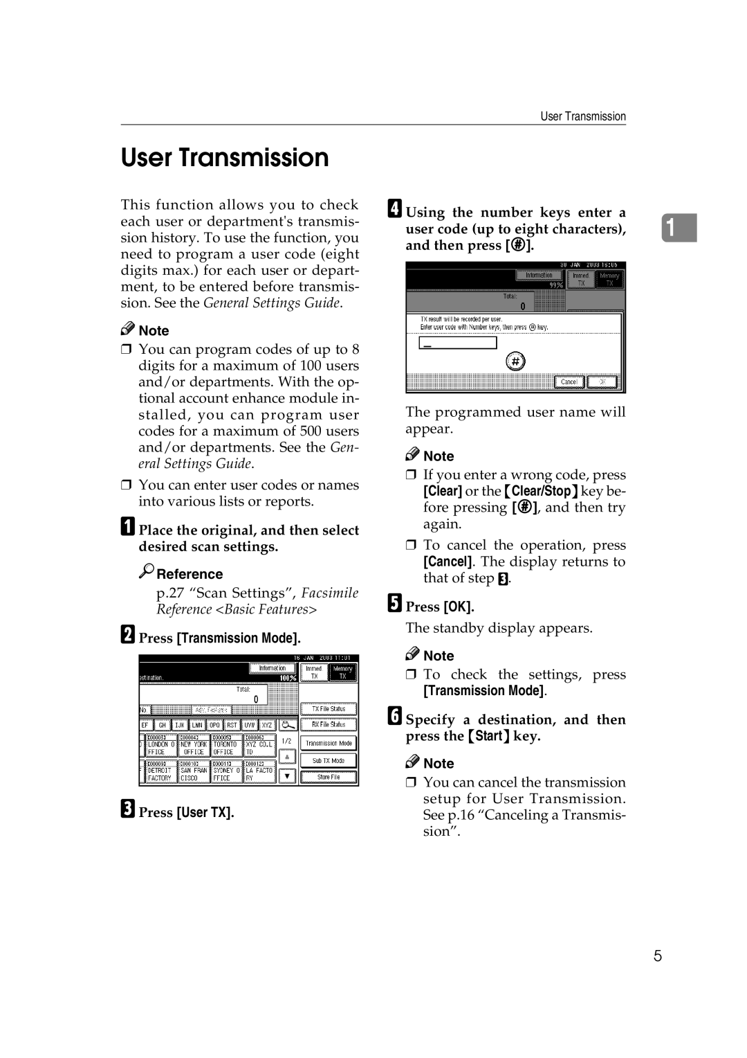 Microsoft 2045 appendix User Transmission, Place the original, and then select desired scan settings 