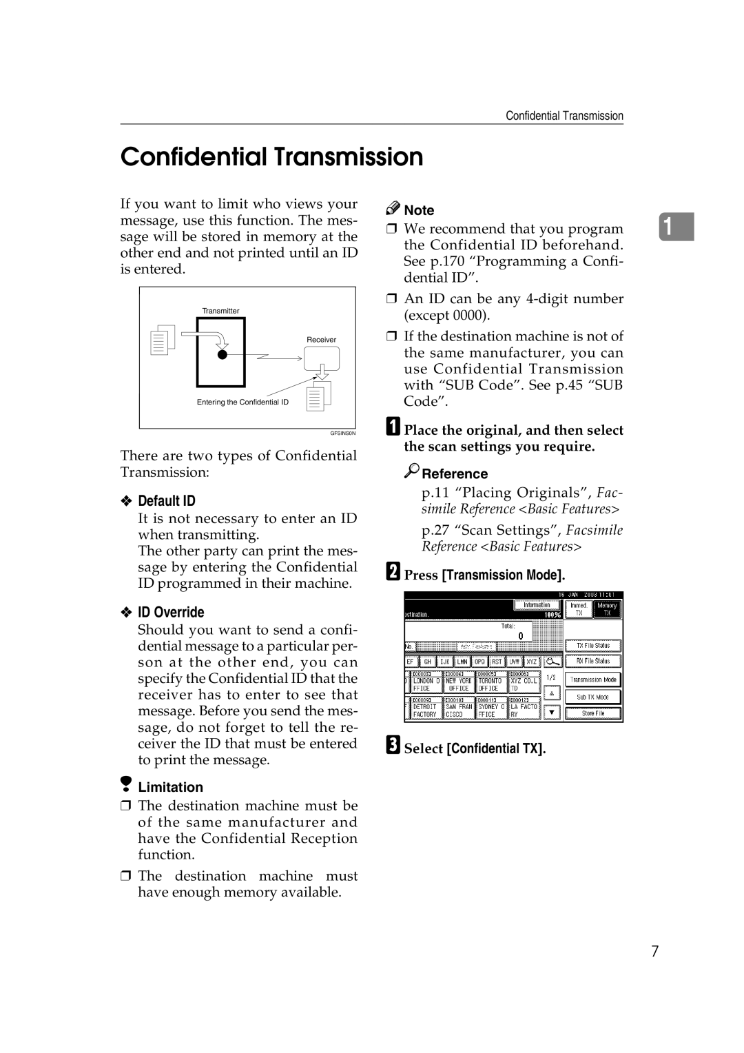 Microsoft 2045 appendix Confidential Transmission, Default ID, ID Override, Ceiver the ID that must be entered 