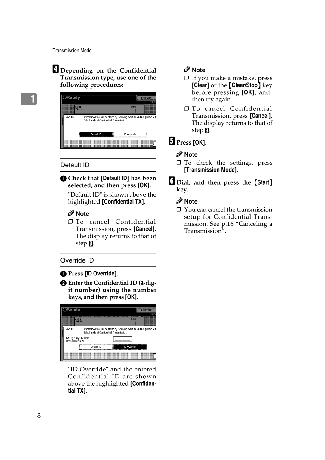 Microsoft 2045 appendix Override ID, Check that Default ID has been selected, and then press OK, Press ID Override 