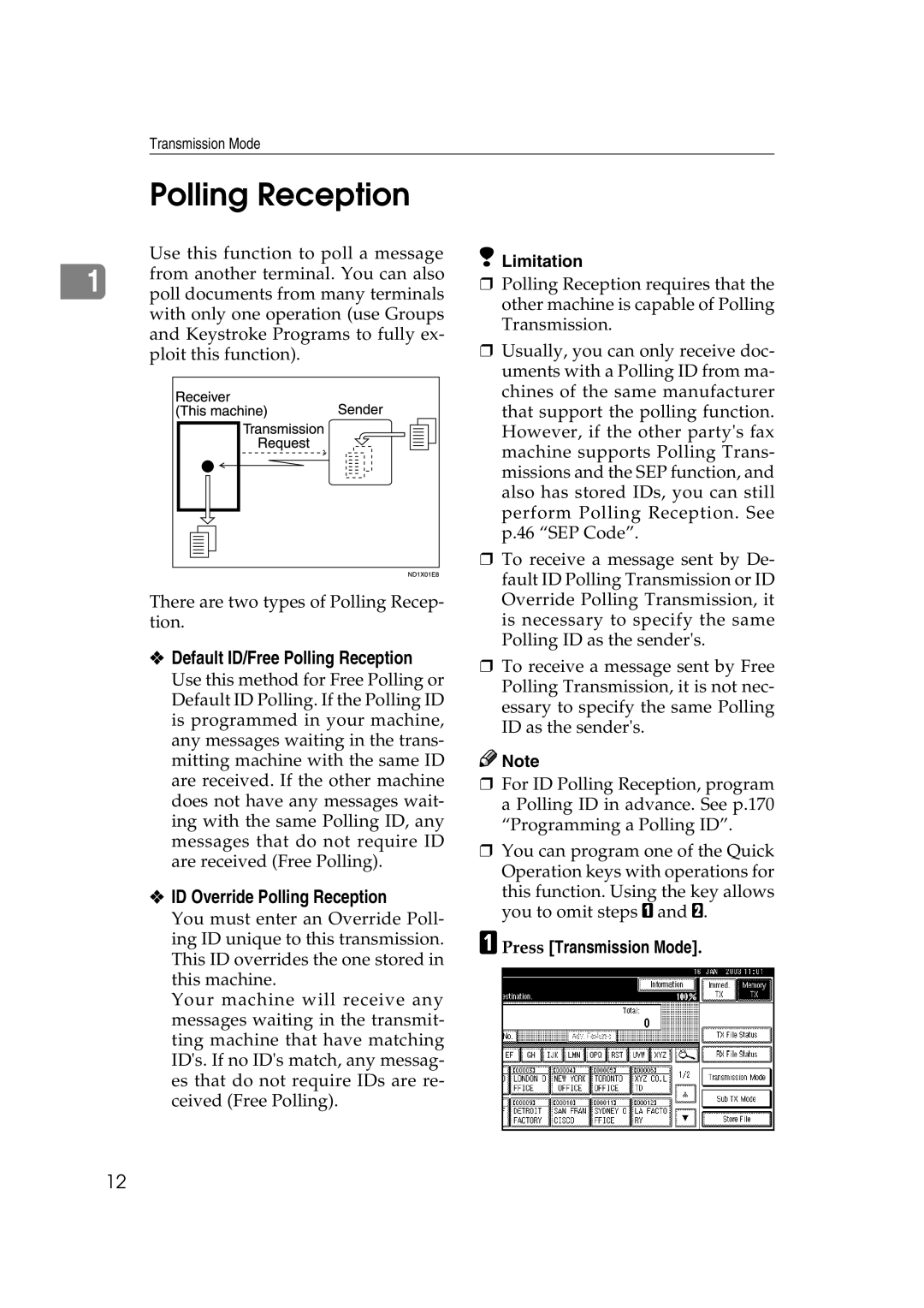 Microsoft 2045 appendix Default ID/Free Polling Reception, ID Override Polling Reception 