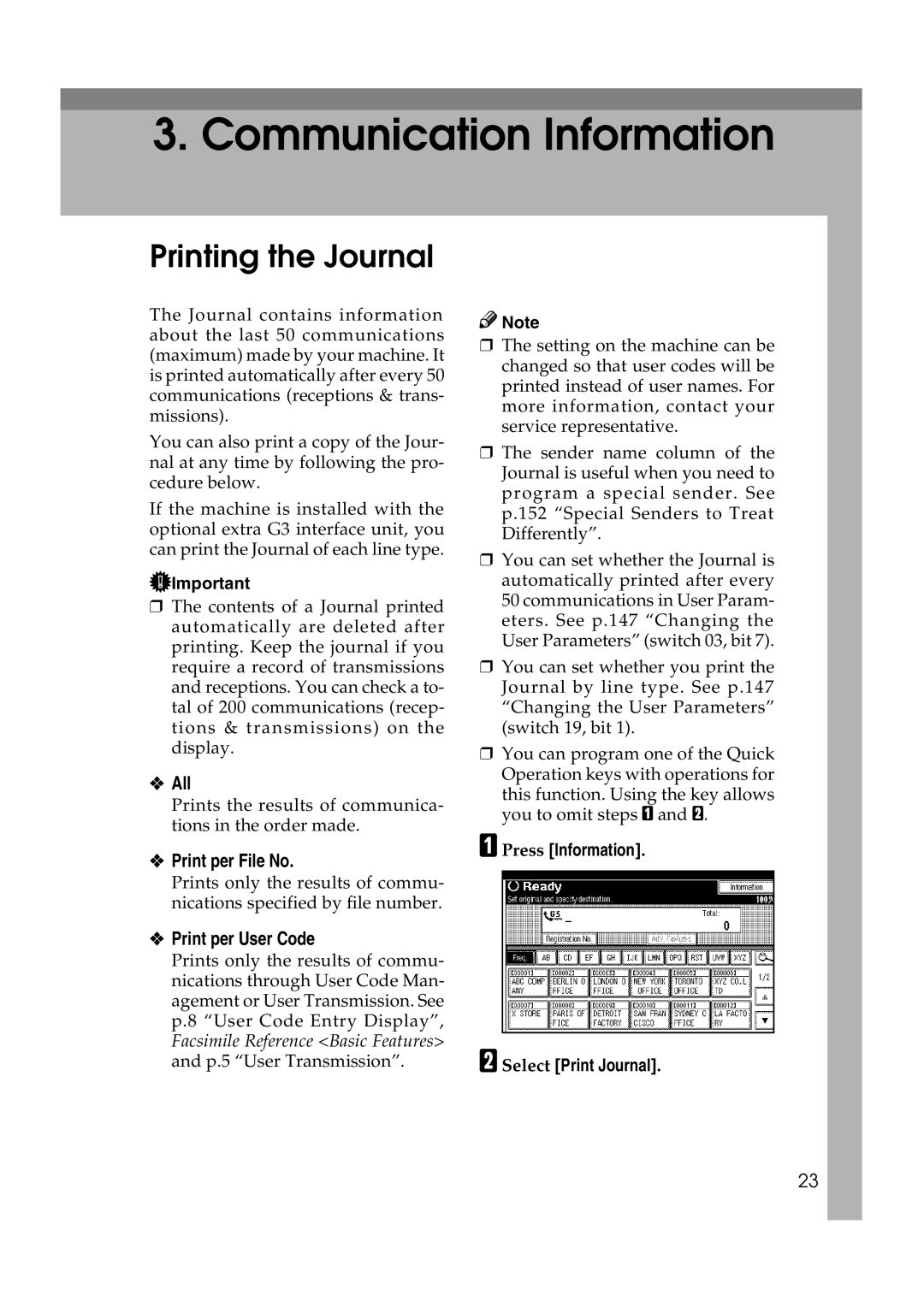 Microsoft 2045 appendix Printing the Journal, All, Print per File No, Print per User Code, Press Information 