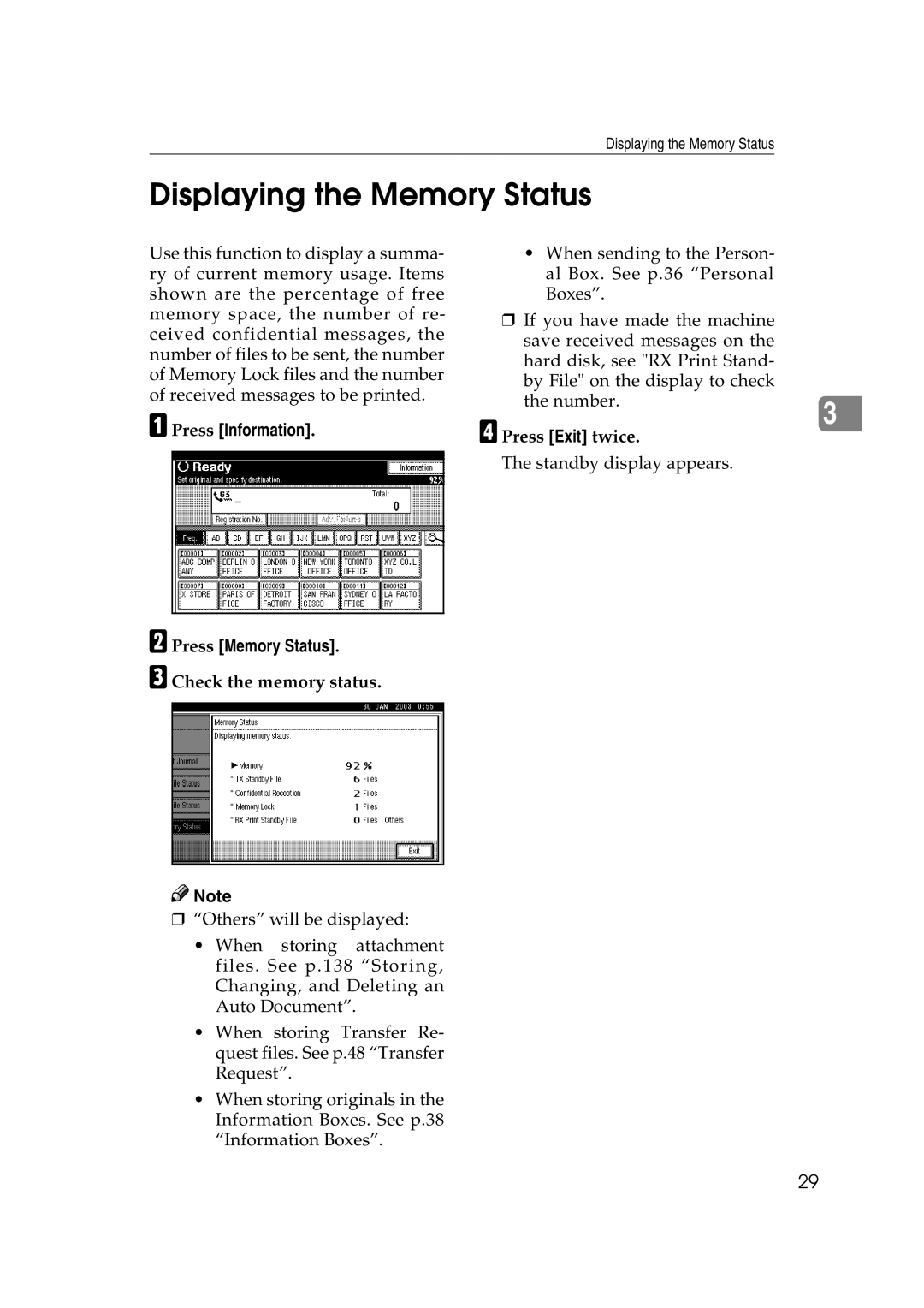 Microsoft 2045 appendix Displaying the Memory Status, Press Information Press Memory Status, Check the memory status 