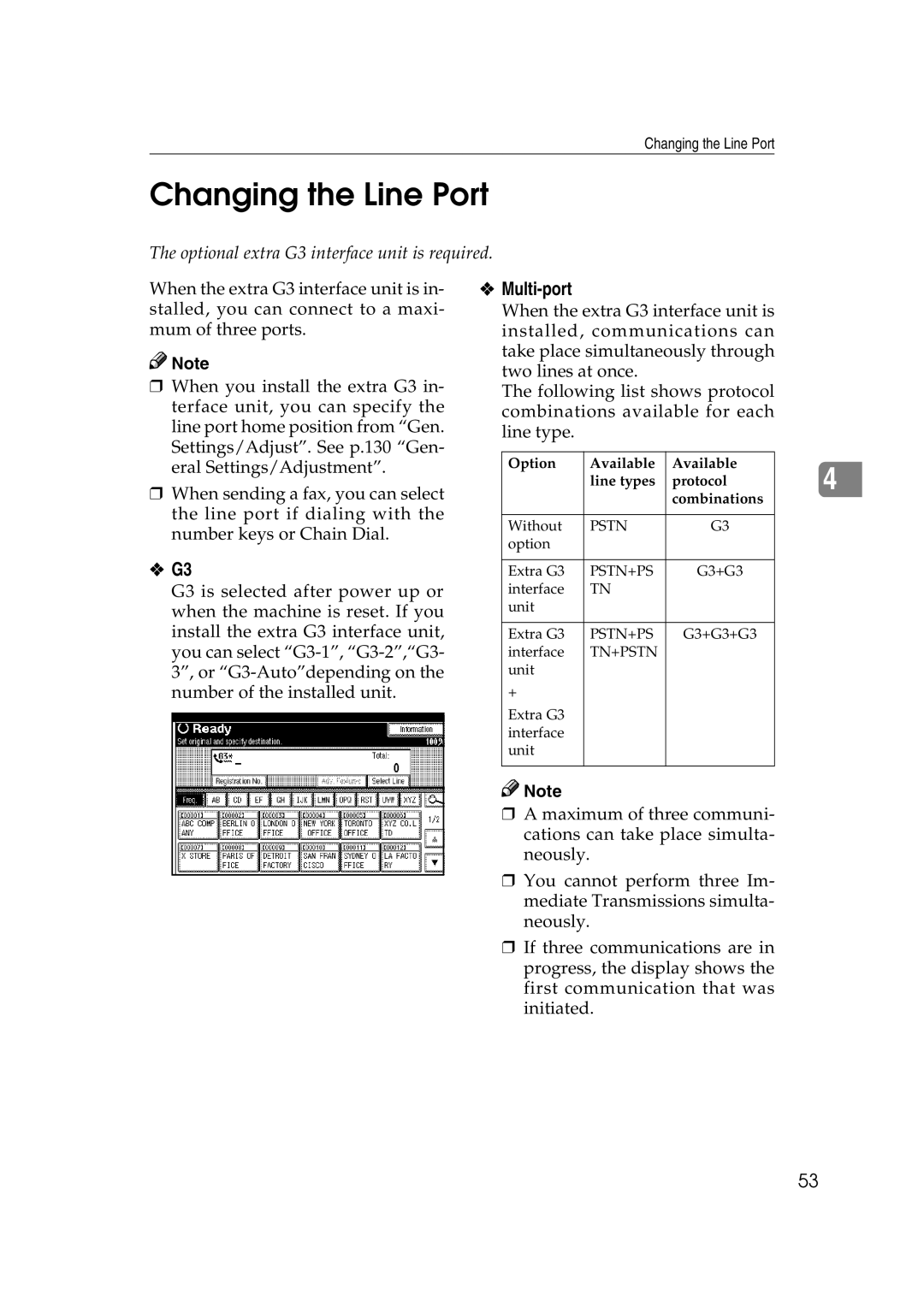 Microsoft 2045 appendix Changing the Line Port, Multi-port 