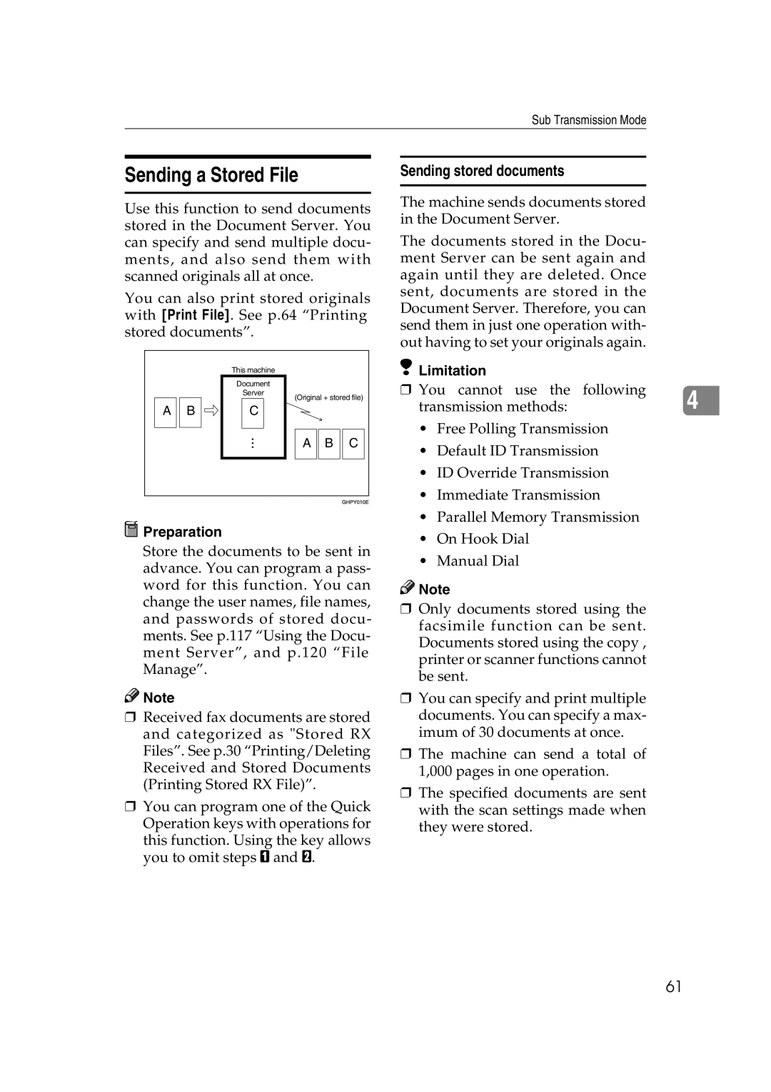 Microsoft 2045 appendix Sending a Stored File, Sending stored documents 