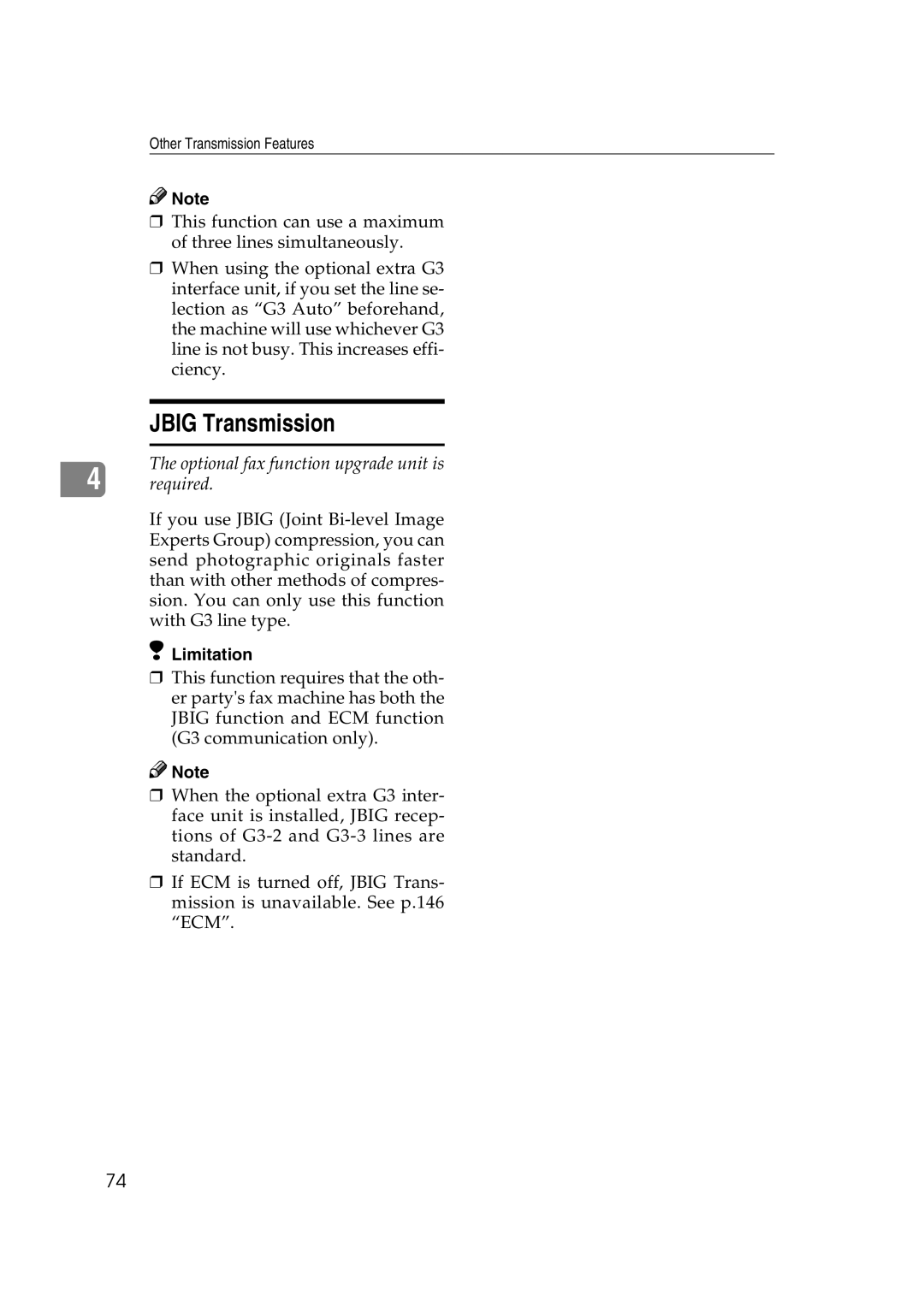 Microsoft 2045 appendix Jbig Transmission, Optional fax function upgrade unit is Required 