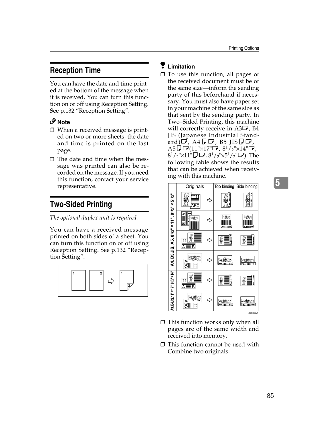 Microsoft 2045 appendix Reception Time, Two-Sided Printing 