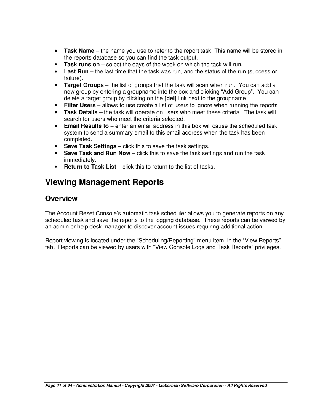 Microsoft 4.5.X manual Viewing Management Reports, Overview 