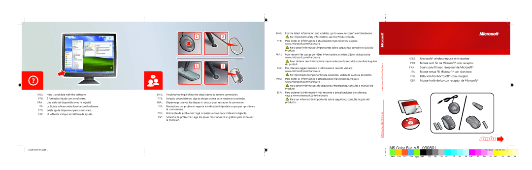 Microsoft 6000 v3.0 ENG Help is available with the software, ESP El software incluye un sistema de ayuda, Du produit, Ita 