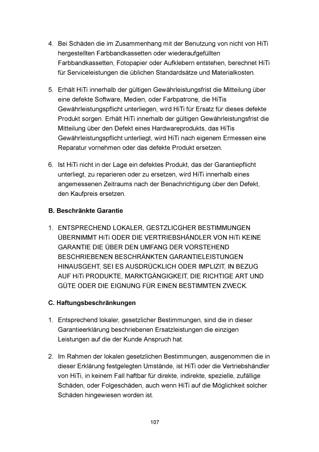 Microsoft 63XPL/PS manual Beschränkte Garantie, Haftungsbeschränkungen 