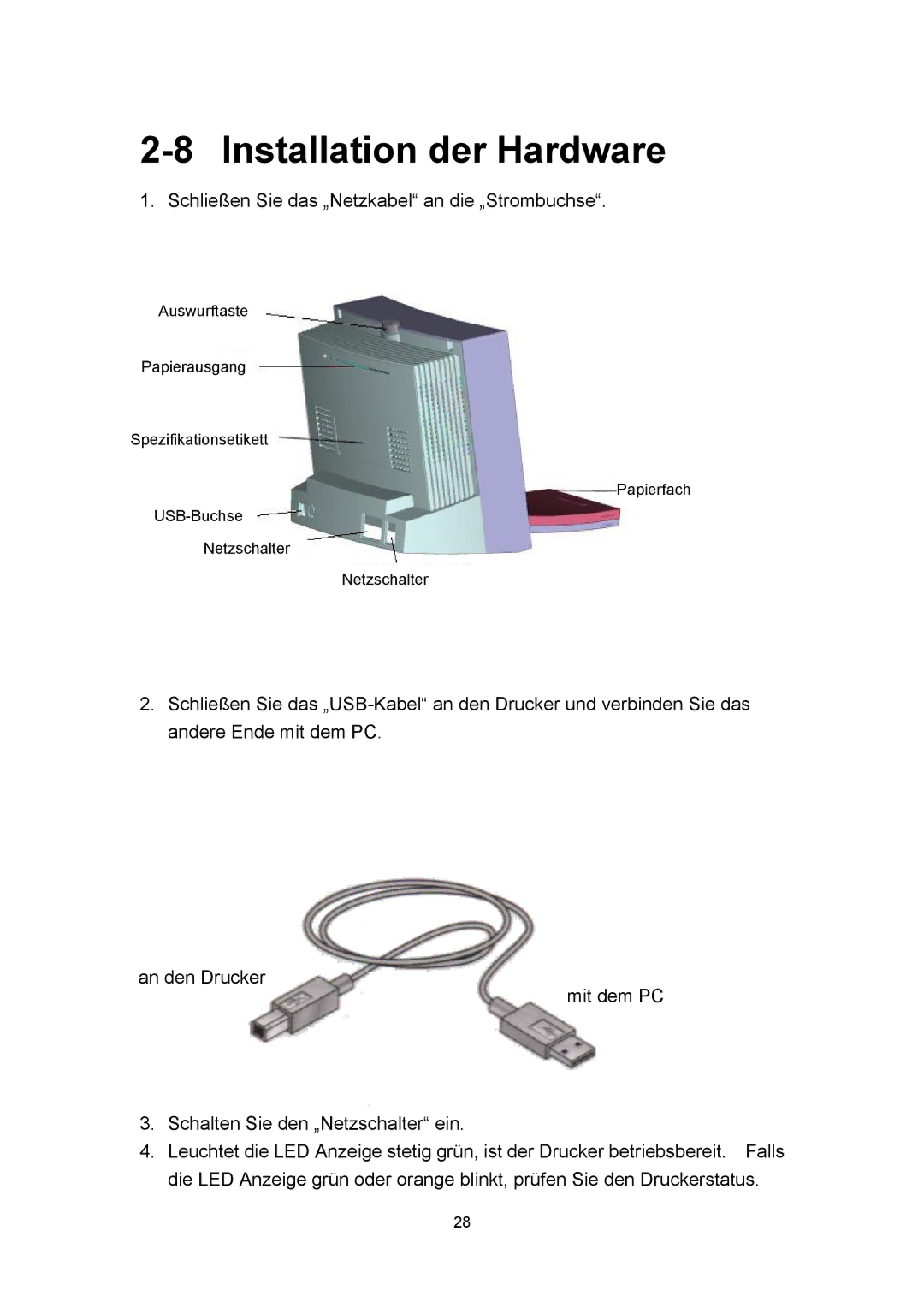 Microsoft 63XPL/PS manual Installation der Hardware 