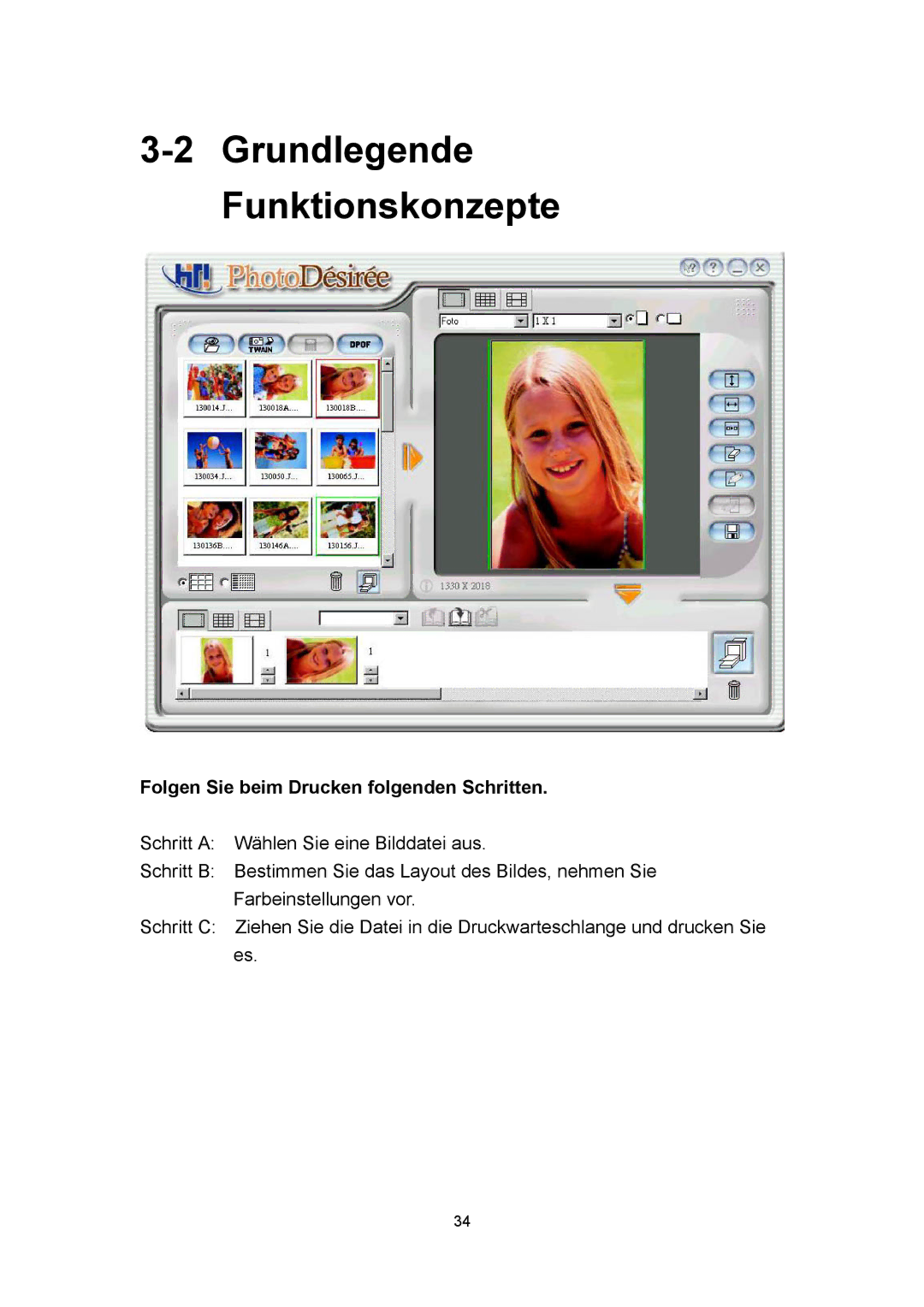 Microsoft 63XPL/PS manual Grundlegende Funktionskonzepte, Folgen Sie beim Drucken folgenden Schritten 