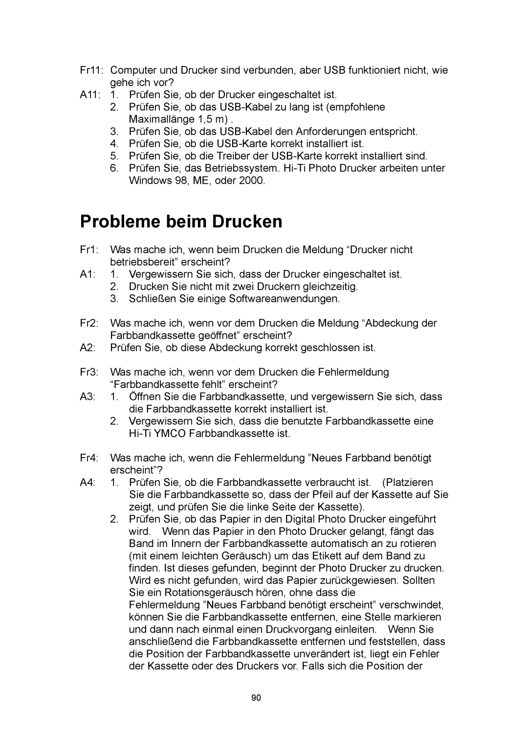 Microsoft 63XPL/PS manual Probleme beim Drucken 